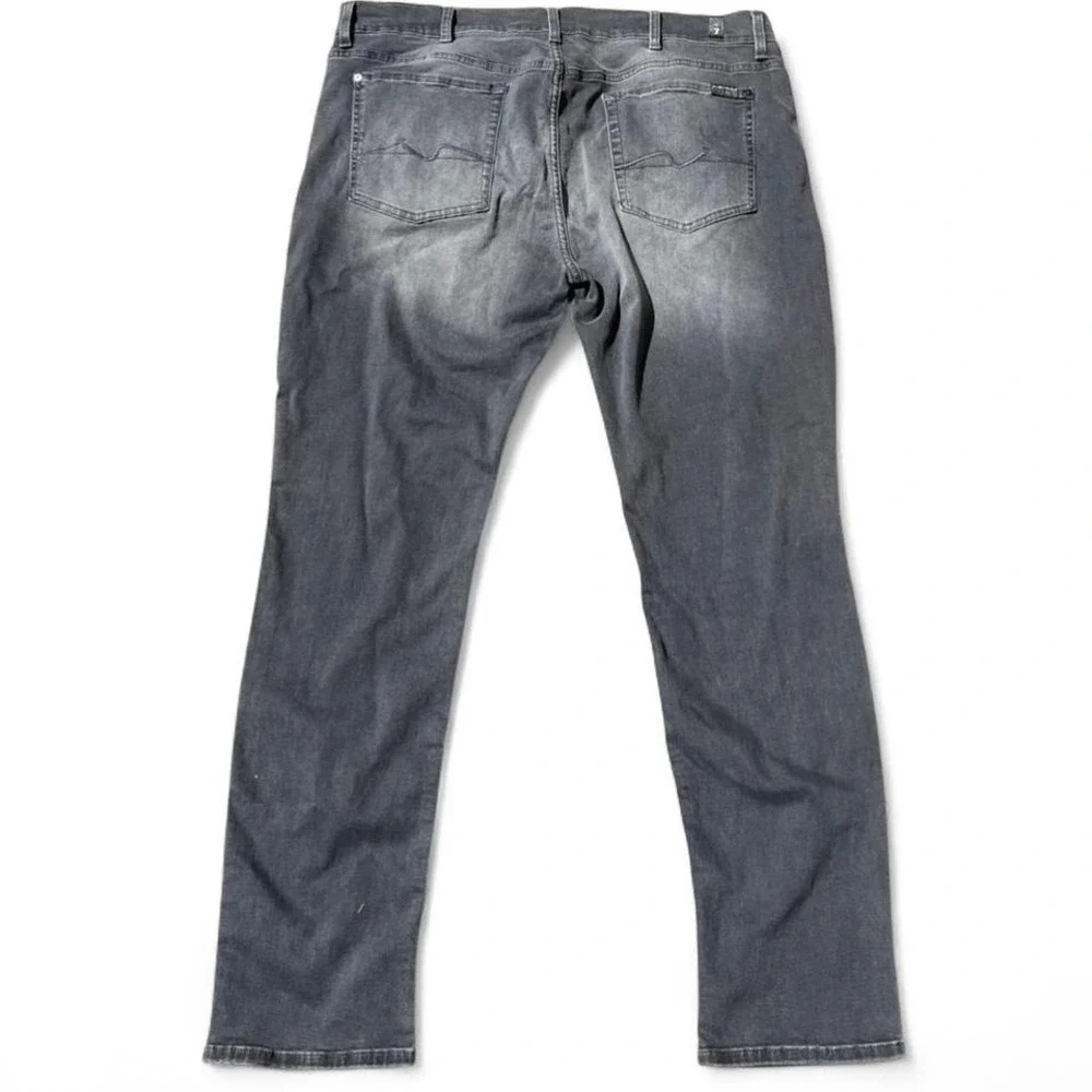 7 For All Mankind Paxtyn Skinny Jeans Mens Grey Faded Slim Fit Denim Pants
